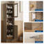  Armoire de rangement de 67 po de hauteur pour salle de bain, armoire autoportante étroite avec portes et tablettes réglables, bois d'ingénierie, grain de bois gris-37193887