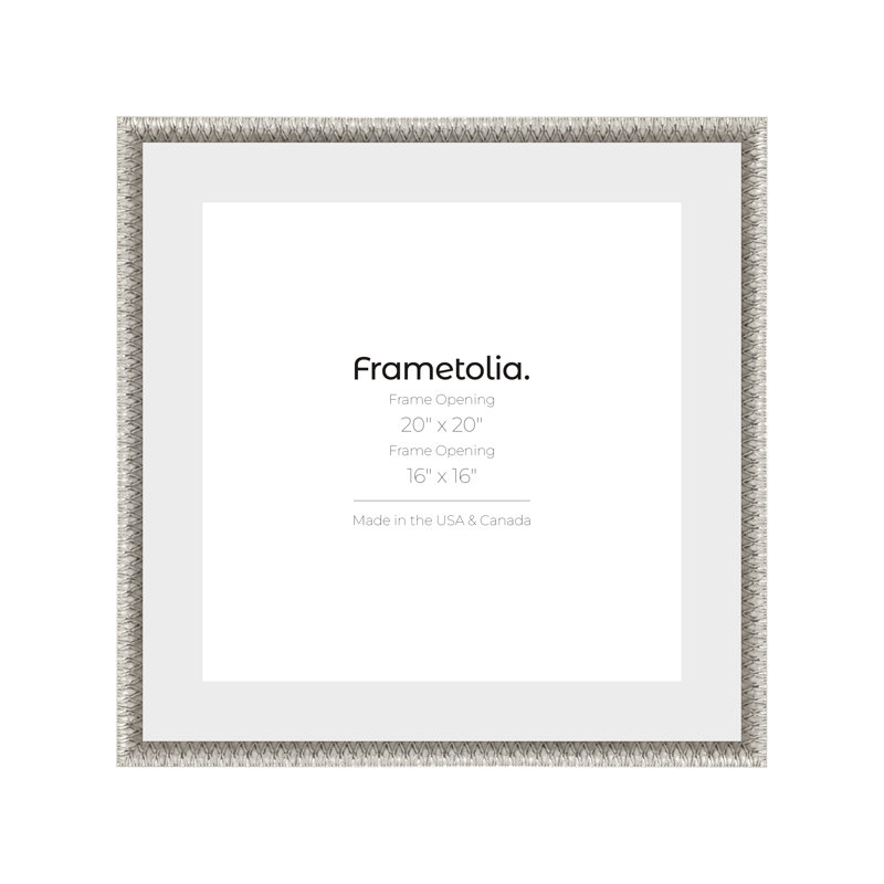Cadre mural Frametolia Art Deco - largeur 7/8 po - passe-partout étroit, 20 po x 20 po, Argent argent