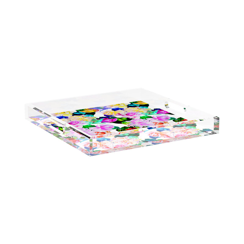 Passion Intenso Acrylic Square Decorative Tray, 15"W x 15"D x 2"H