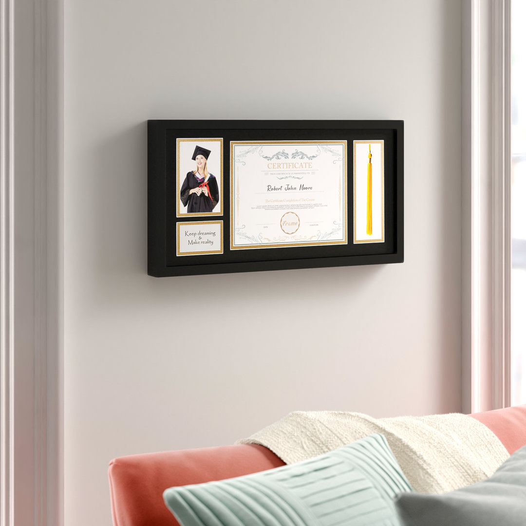 Oquinn Black Wood Diploma Picture Frame Wade Logan® 
