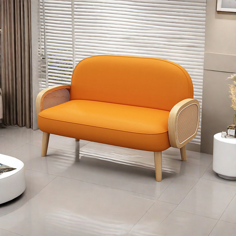 Causeuse Millhon, Similicuir orange