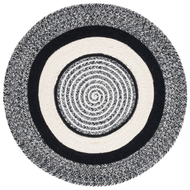 Tapis noir / ivoire Barclay 758, Rond 3 pi