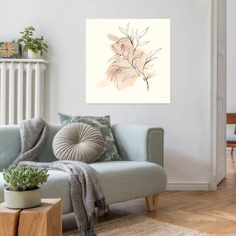 Boho Botanical IV, art abstrait contemporain de paysage végétal, H 32 po x l 32 po