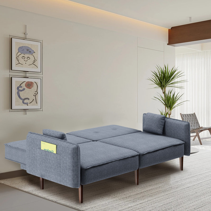 Upholstered 31'' Sleeper Sofa, Gray 100% Polyester
