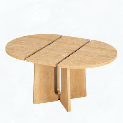 Solid Wood Round Extendable Dining Table With Leaf