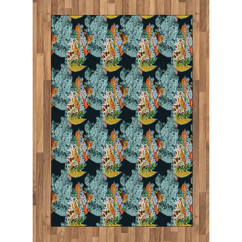 Paisley High Density Long Fiber Poly Threads Decorative Area Rug Carpet, Rectangle 4' x 5'8"