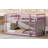 Pink Solid Rubber Wood Twin-Over-Twin Floor Bunk Bed With Ladder And Strengthened Slat Upper/Lower Platforms-892488226