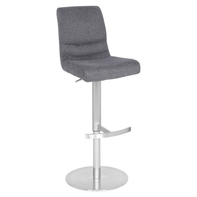 Gevan Swivel Upholstered Adjustable Height Bar Stool with Steel Frame