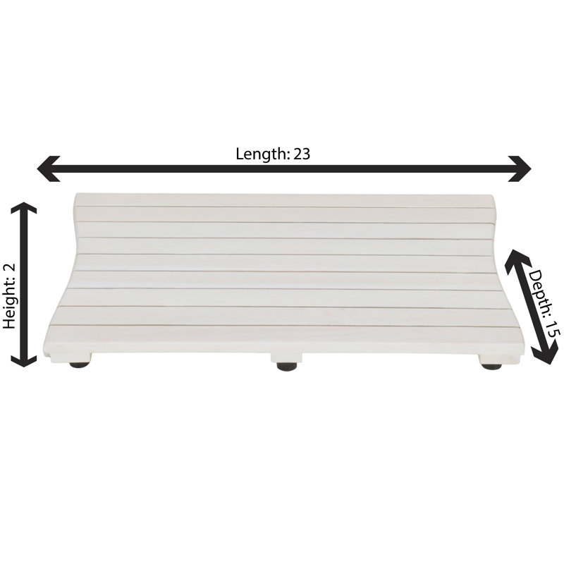 Banc de douche en teck CoastalVogue Eleganto, L 15 po x L 23 po