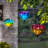 Set of 3 Solar Lighted Hand-Blown Glass Hanging Luminaries – Vibrant 5.9-Inch Jewel-Toned Outdoor Garden Lanterns