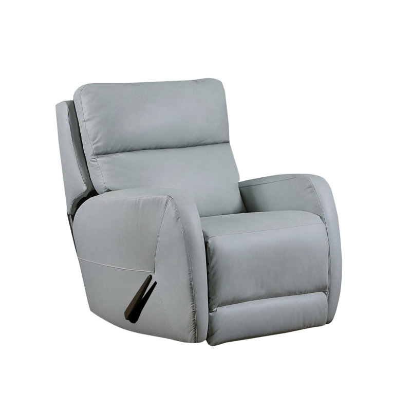 Fauteuil inclinable et berçant en cuir Esprit, Gris