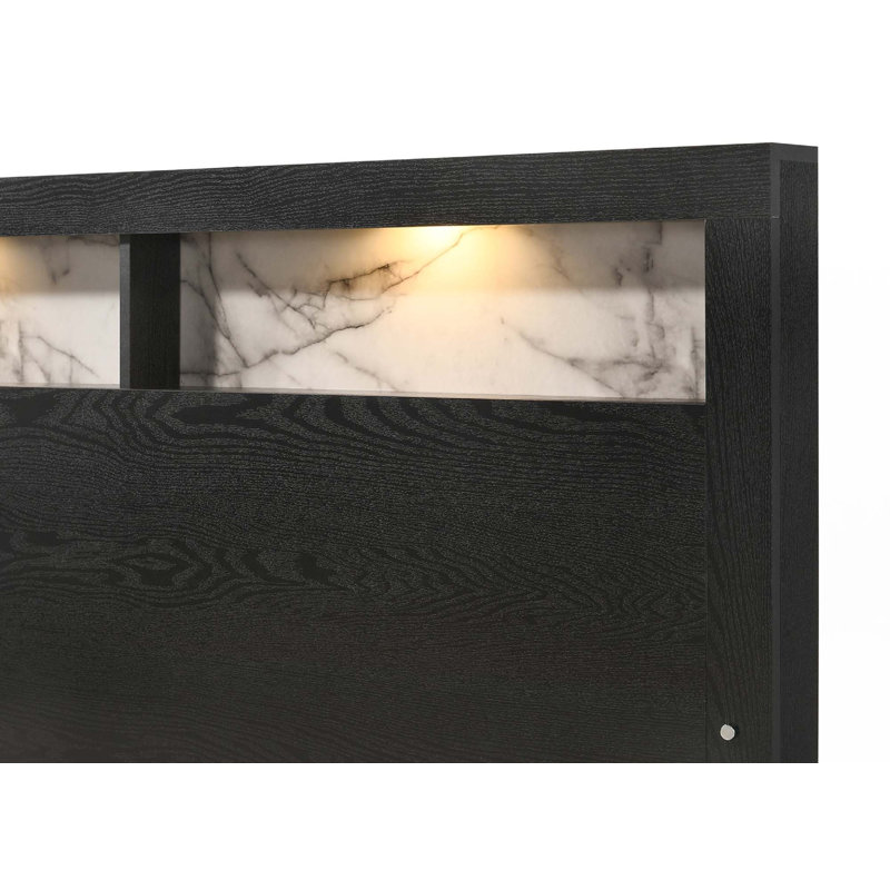 1Pc Panel Bed Headboard With LED(Only Bed), King