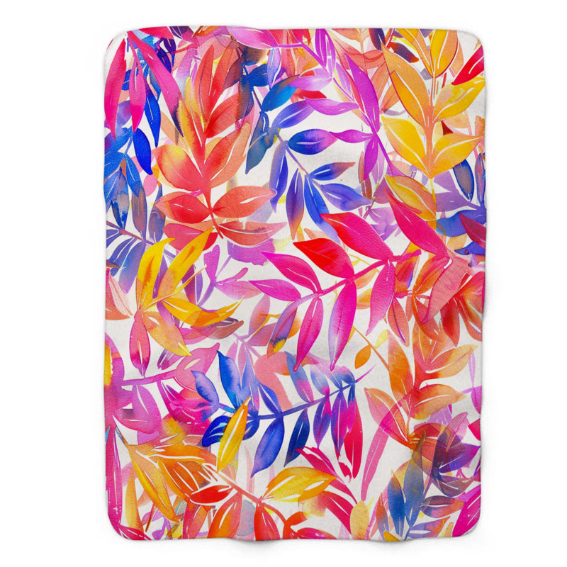 Seasonal Foliage Art - 1 pièce Sherpa Premium, Grand lit