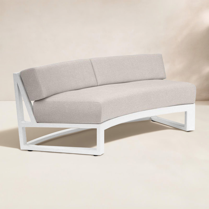 Causeuse d'extérieur Camela de 69 po de largeur avec coussins Sunbrella, Toile Sunbrella® naturel