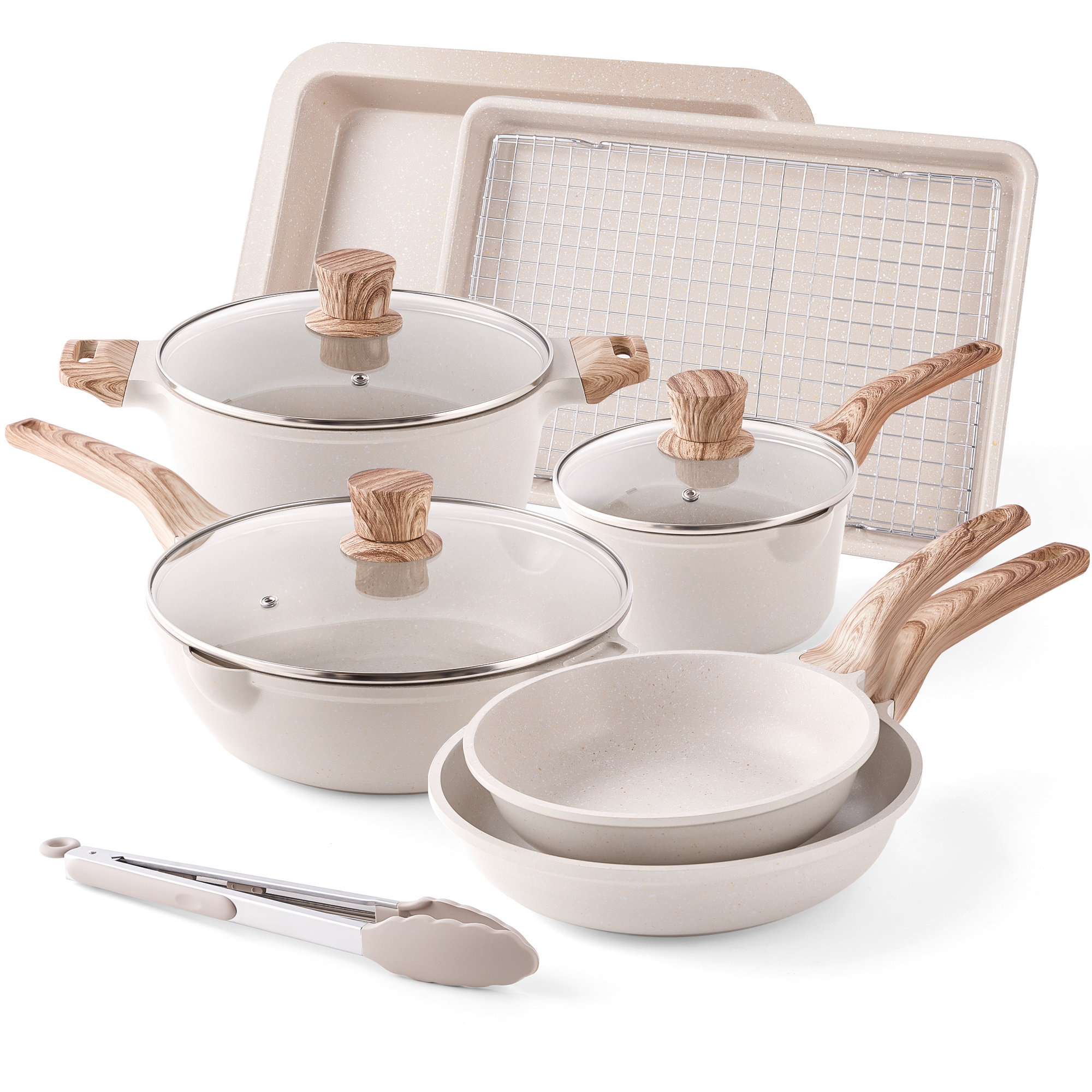 Caannasweis Nonstick Cookware Sets Kitchen Pots and Pans &amp; Reviews ...