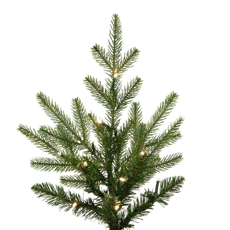 Arbre de Noël artificiel épinette pré-éclairé 6 pi x 44 po avec 400 lumières DEL coaxiales à basse tension de 5 mm à changement de couleur 5 mm