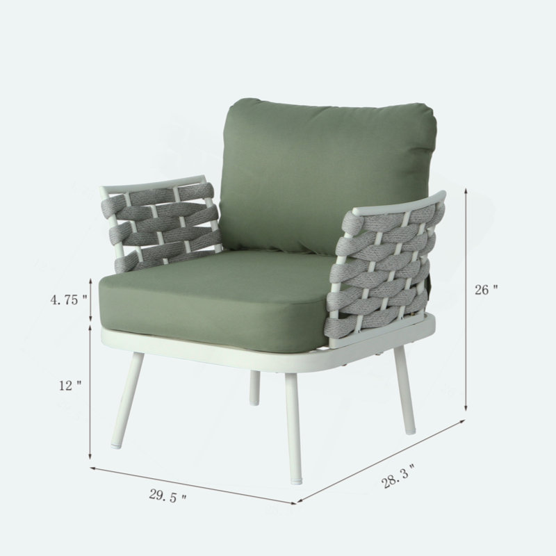 Ensemble de 2 fauteuils club Mariano, Vert, Blanc cassé