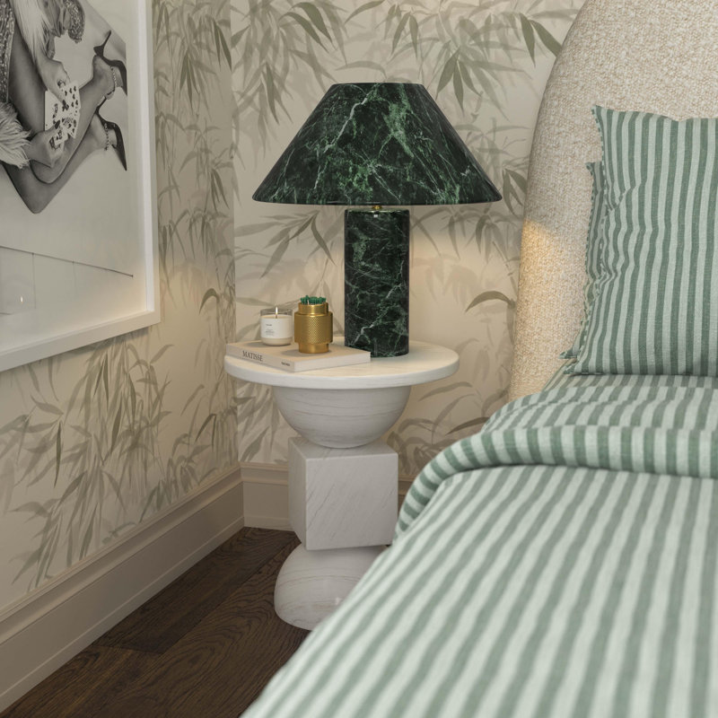 Lampe de table en marbre Chontell, Vert, Vert