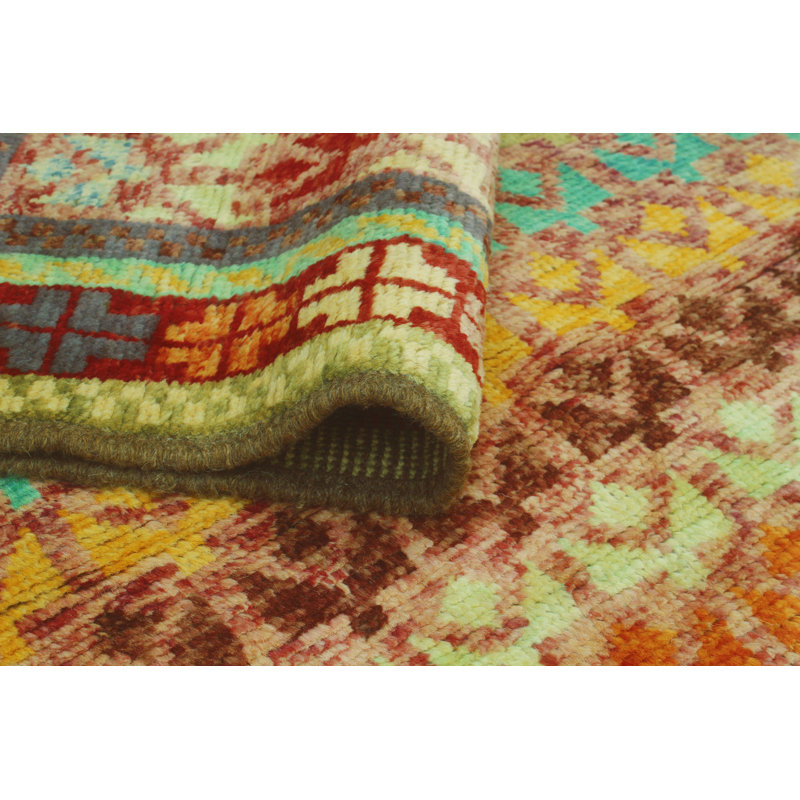 One-of-a-Kind 4'10" x 6'5" New Age Rectangle Wool Area Rug in Blue and Red