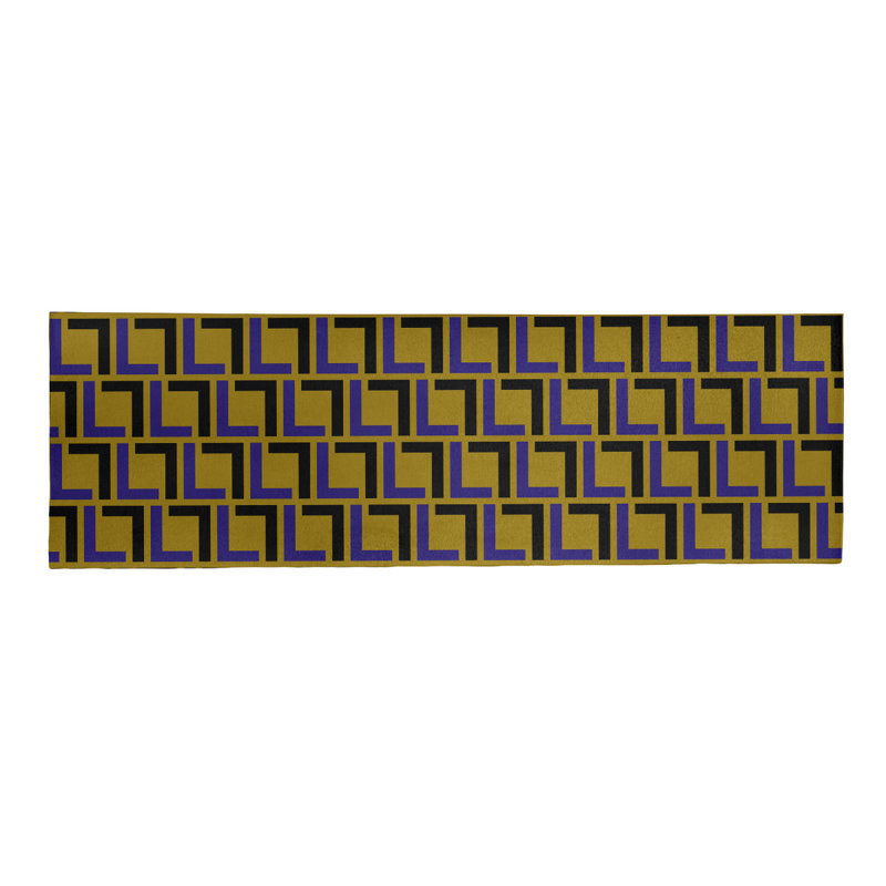 Tapis de couloir à motif géométrique jaune