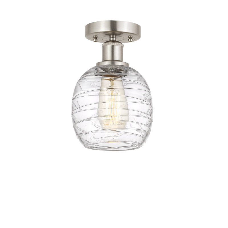 Plafonnier semi-encastré en verre Magréb, Brushed Satin Nickel