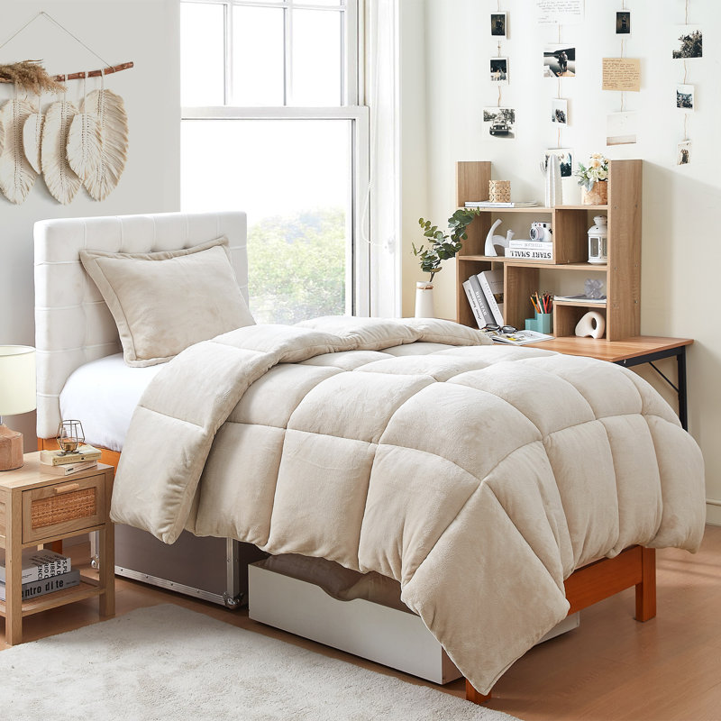 Ensemble d'édredon surdimensionné très épais Thickest Comas, Édredon pour très grand lit + 2 très grandes ta, Beige