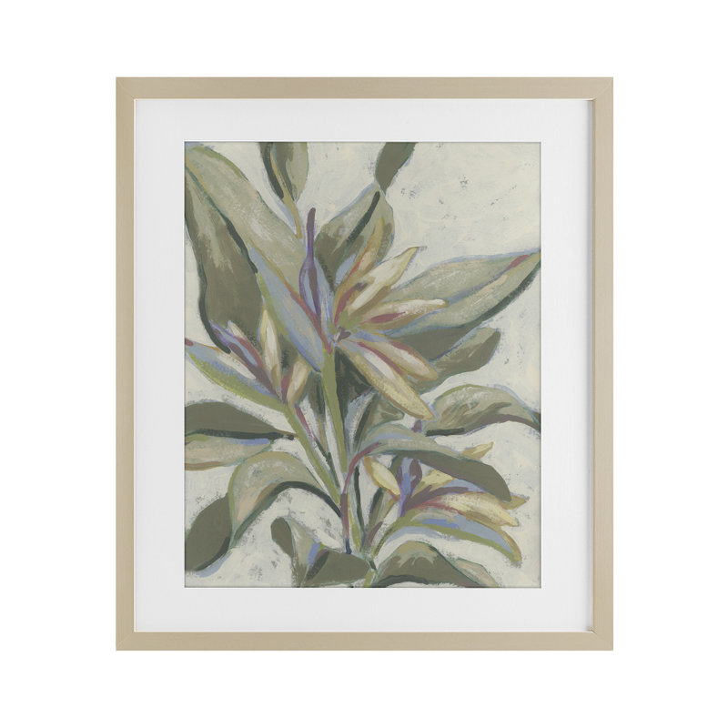 Pastel Paradise Leaves, reproduction encadrée sous verre, design par June Erica Vess, H 21 po x l 17 po