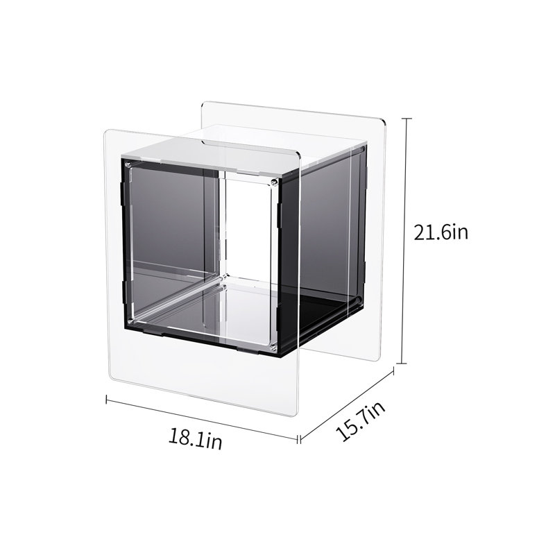 Samuelsson Acrylic Side Table, Nightstand Bedside Table, Black