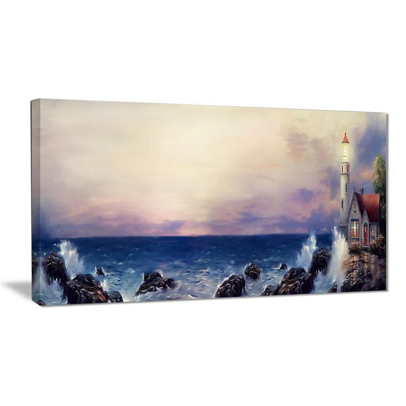 Panoramic Lighthouse Seascape Canvas Art Print
