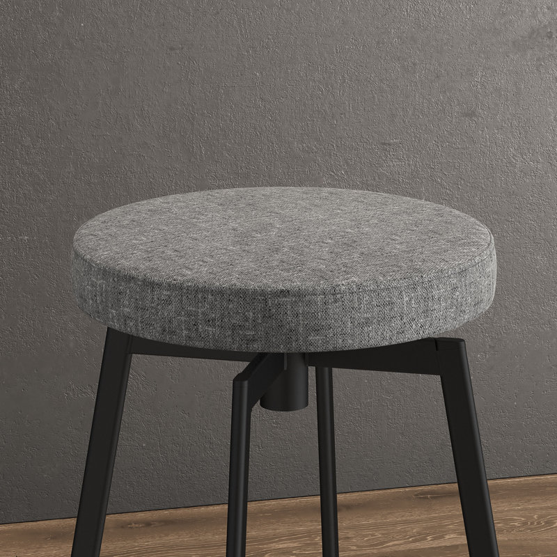 Tabouret de bar et de comptoir pivotant, Polyester gris / noir, Tabouret de bar (siège d'une hauteur de 30,75 po)