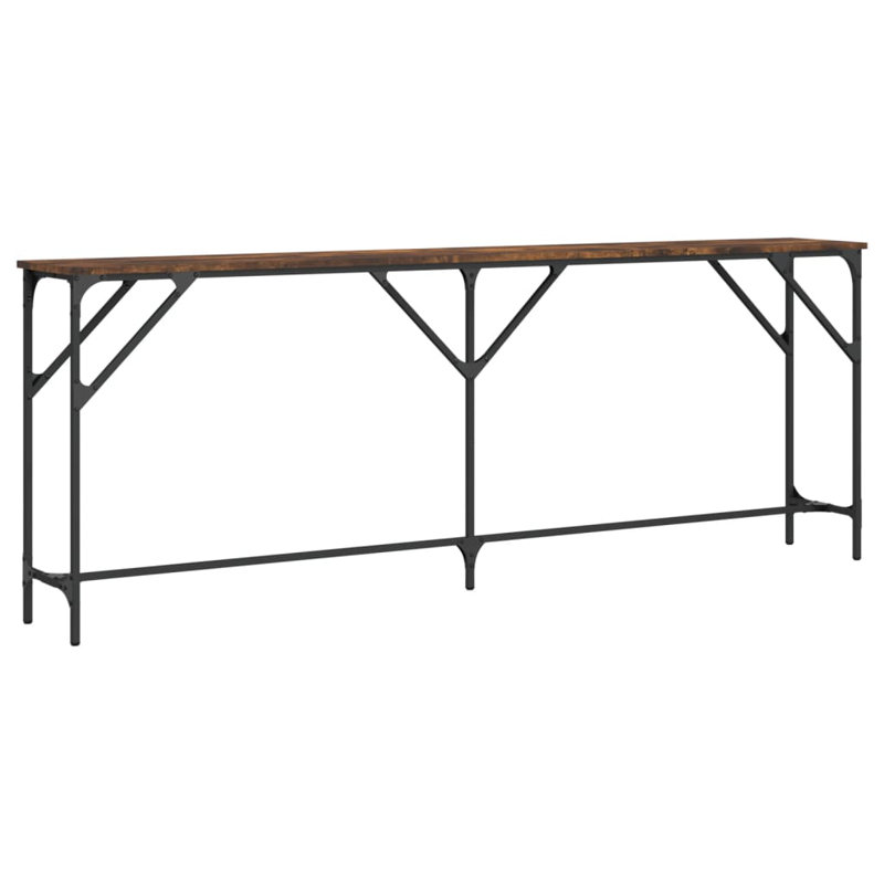 Console Table, 29.5" H x 78.7" W x 11.4" D, Smoked Oak