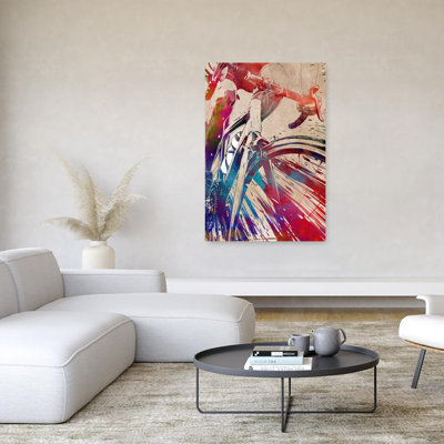 «Vibrant Cycling Motion», art coloré abstrait coloré
