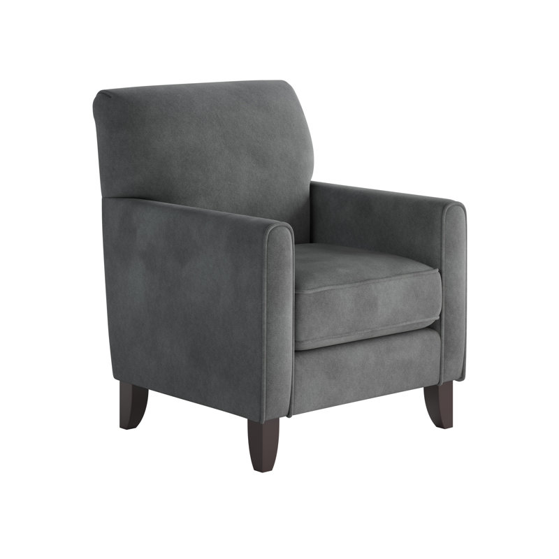 Aravis 30" Wide Polyester Armchair, Bella Asphalt Polyester