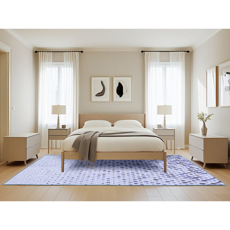 Tapis violet en laine, Rectangle 5 pi x 8 pi