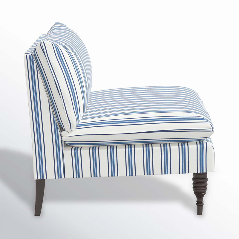 Cecelia 47'' Upholstered Loveseat, Philip Stripe Navy