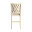 Ensemble de 2 chaises de comptoir Han, tissu, bois massif-109470175