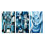 «Op Art Blue Focus», 3 pièces sur toile-495649913-495649912