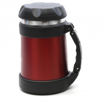 Brentwood 0.5l Stainless Steel Food Jar – Vacuum Insulated Thermal Lunch Container With Wide Mouth, Leakproof Lid & Handle, 16oz Double Wall Hot & Cold Jar – Red