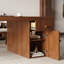 Bureau double caisson en bois massif brun noisette avec 2 tiroirs-109575264