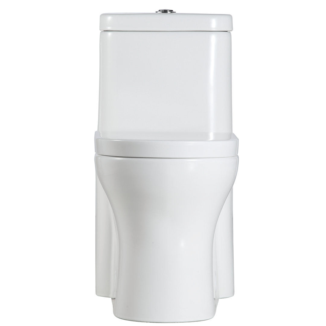 Dual-Flush Elongated One-Piece Toilet with High Efficiency Flush Fine Fixtures