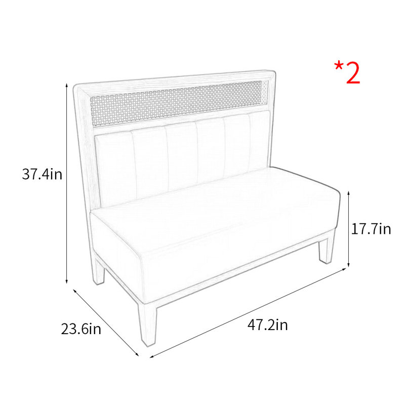 Banc rembourré élégant en similicuir, Bleu