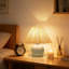 Lampe de table tactile avec abat-jour festonné, lampe de table de chevet compacte pour chambre à coucher, salon, cuisine, bureau et petits espaces, bleu clair