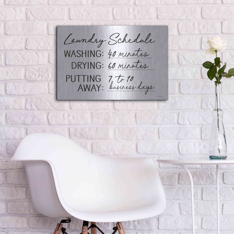 Laundry Laundry »par Lettered & Lined, art mural en métal, H 16 po x l 24 po