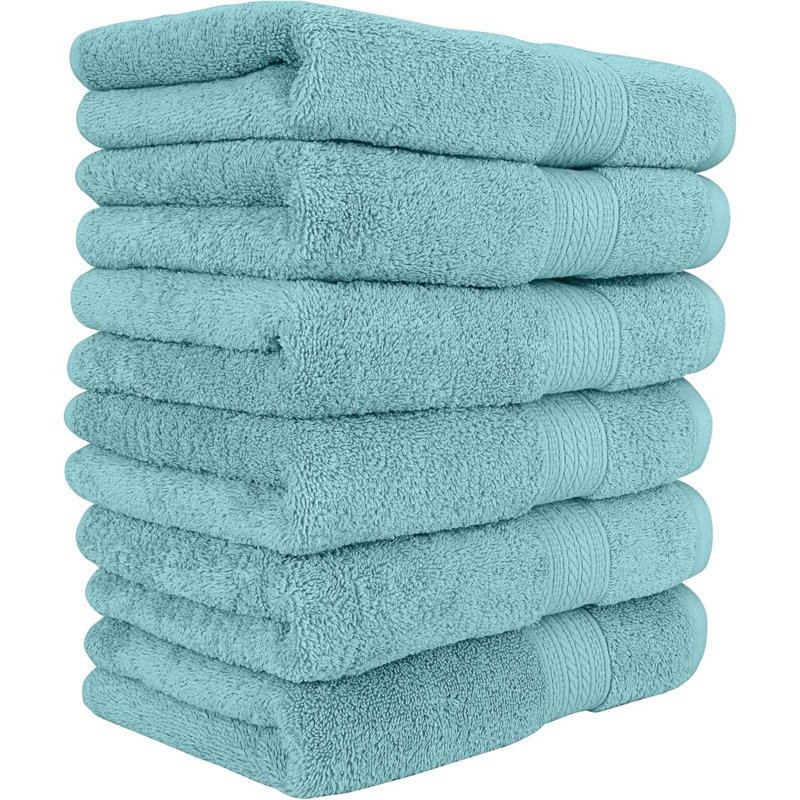 Ensemble de 6 serviettes de chambre Caila, Turquoise