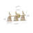 3-Lamp Gold Adjustable Glass Vanity Light