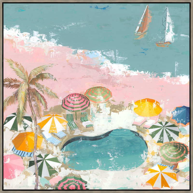 Bubblegum Beach I Painting by Bella Lane, 48.75" H x 48.75" W, Image Brush Gel