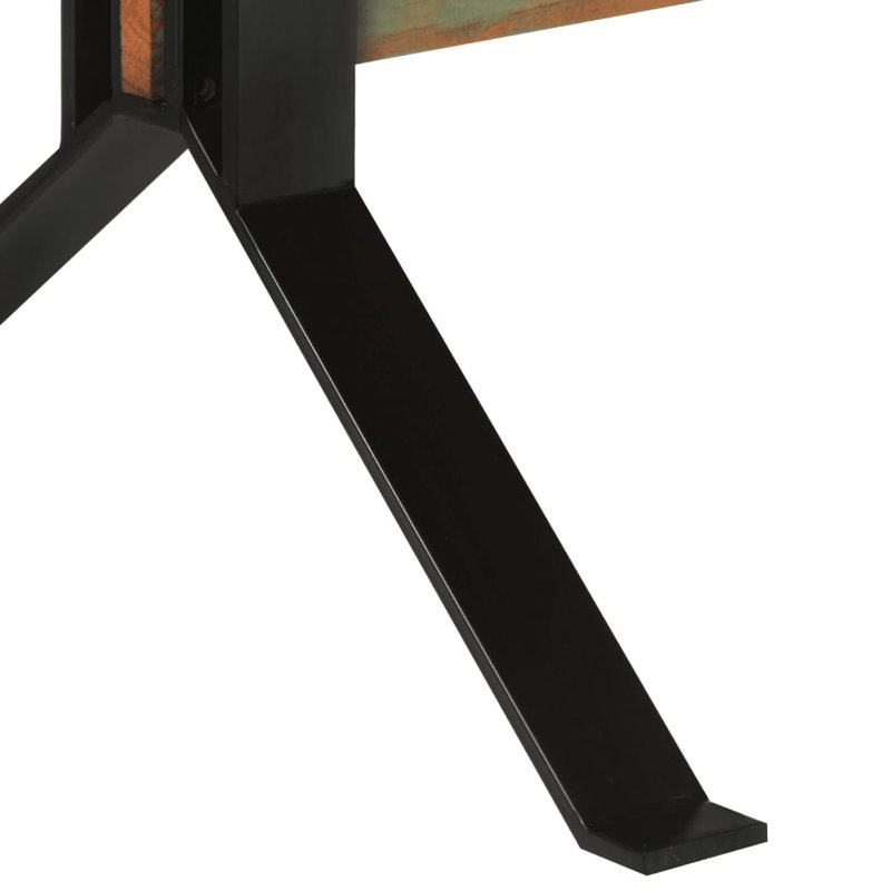 Solid Wood Top Metal Base Dining Table
