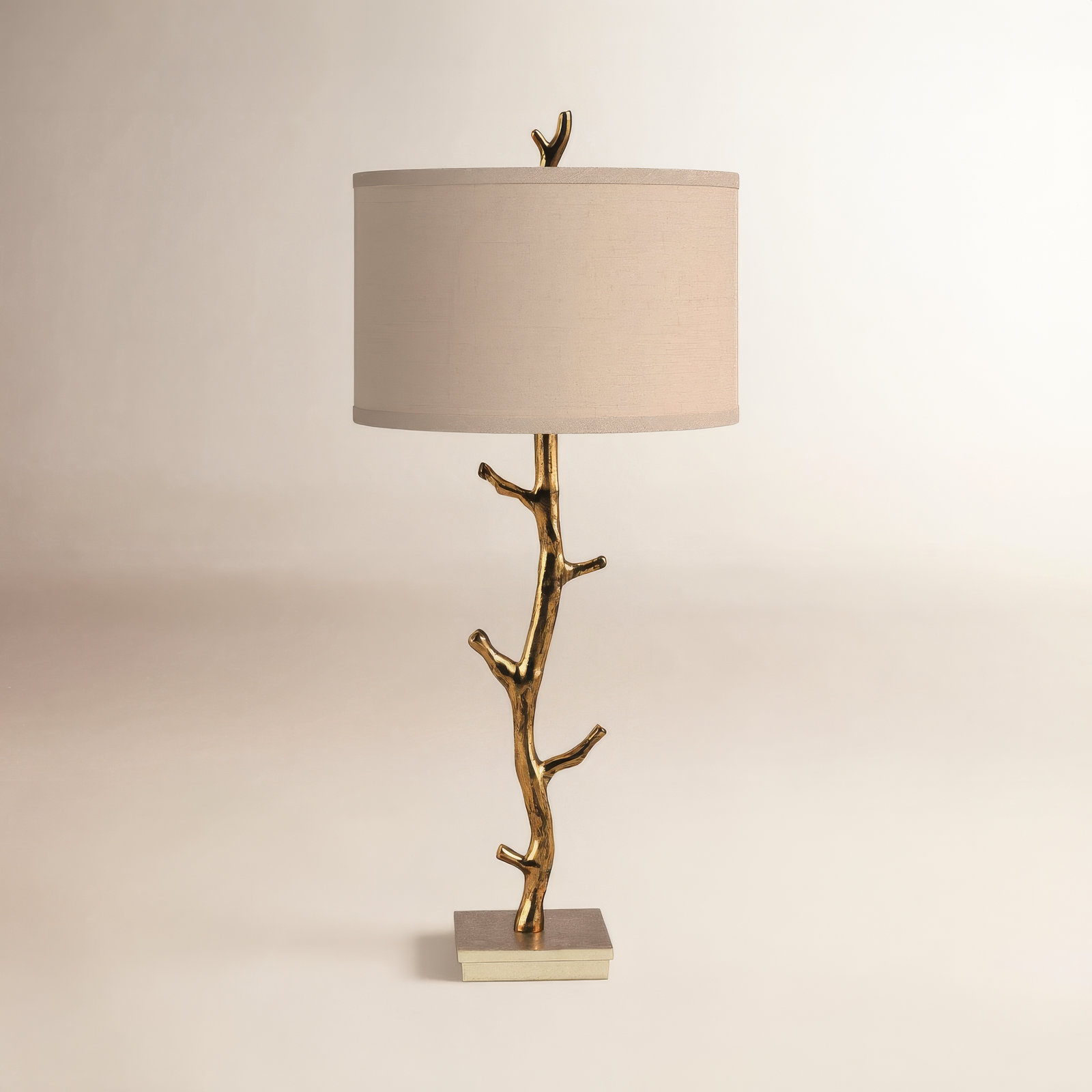 Hallie Metal Table Lamp Lamp, Plated Antiqued Gold, Ivory
