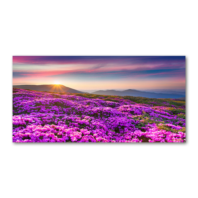 Flowers in the Mountains 1 Piece Wrapped Canvas Wall Art