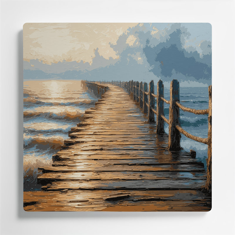Art mural en métal Nautical Boardwalks, H 32 po x l 32 po